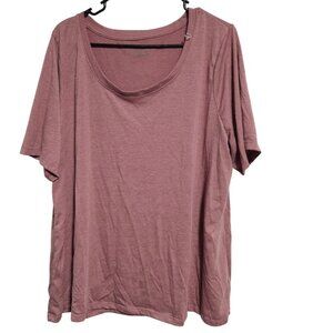 Lane Bryant Perfect Sleeve Tee Womens Plus Size 18 20 Metallic Dusty Rose